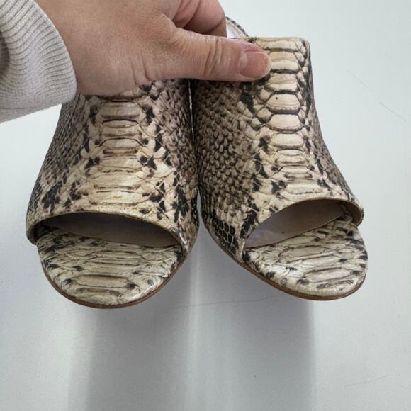 Steve Madden Heels Womens 7 Black Snake Print Esmerelda Black Open Toe Shoes - Picture 4 of 9